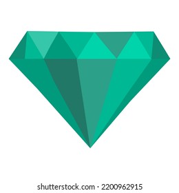 Green diamond on white background vector art