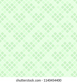 Green diamond pattern with hearts. Seamless vector