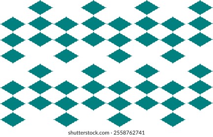 green Diamond repeat pattern, replete image, on isolated white background design for fabric printing
