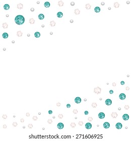 Green diamonds decorative background vector 