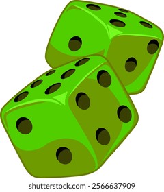 green dice for gambling without background