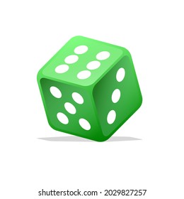 Green Dice Vector with six five three side