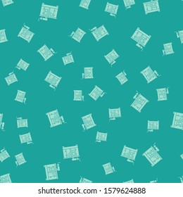 Green Diesel power generator icon isolated seamless pattern on green background. Industrial and home immovable power generator.  Vector Illustration