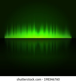 Green Digital Abstract Equalizer Background. Vector illustration