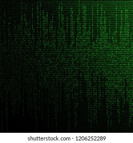 Green digital background. Matrix numbers. Abstract tech background.