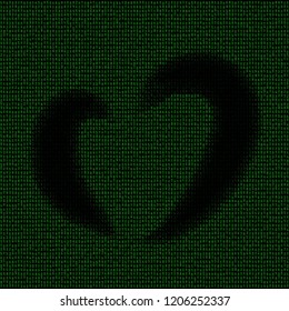 Green digital background. Matrix numbers. Abstract tech background.