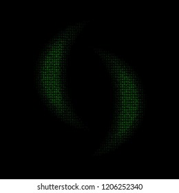 Green digital background. Matrix numbers. Abstract tech background.