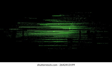 Código digital verde em fundo preto. Ilustração do estilo da matriz abstrata com fluxo de dados. Conceito de hack e realidade virtual.