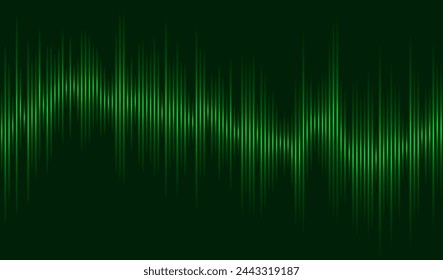 A green digital equalizer. A sound wave. Vector illustration EPS 10