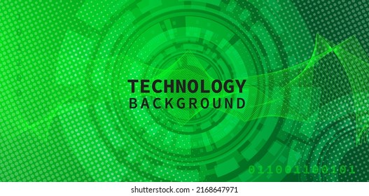 green digital futuristic cyber technology abstract background design