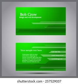 Green Digital-style Two-sided Vector Visit Card