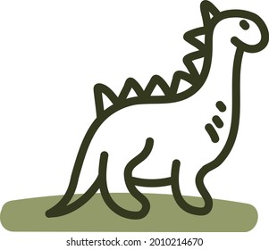 Green Dilophosaurus, illustration, vector on a white background.