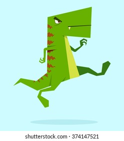 green dino in action