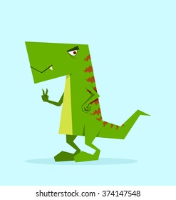 green dino in action