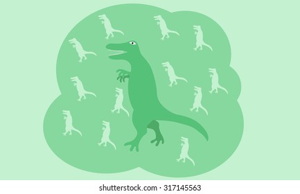 Green dinosaur and background art
