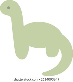 Green dinosaur cartoon icon on transparent background