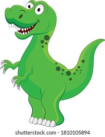 Green dinosaur cartoon vector art and illustration