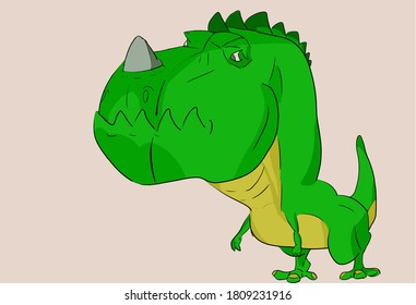 el dinosaurio verde está confundido