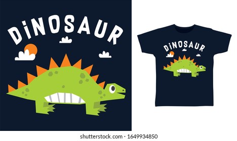 Green dinosaur design vector illustration ready for print on t-shirt, apparel, poster and other uses.