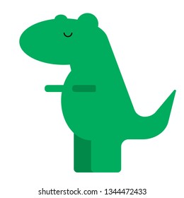 Green dinosaur flat illustration on white