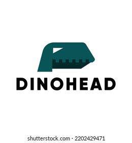 green dinosaur head logo vector