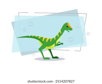 Green dinosaur illustration. Creature, animal. Nature concept. Vector illustration can be used for topics like history, school, kid books