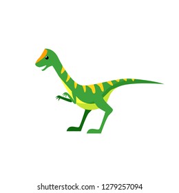 Green dinosaur illustration. Creature, colored, animal. Nature concept. Vector illustration can be used for topics like history, school, kid books