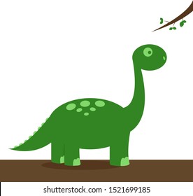 Green dinosaur, illustration, vector on white background.