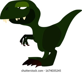 Dinosaurio verde, ilustración, vector de fondo blanco.