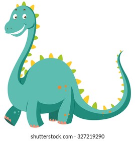 Green Dinosaur Long Neck Illustration Stock Vector (Royalty Free ...