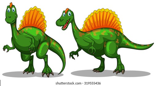 Green dinosaur with sharp claws illustration
