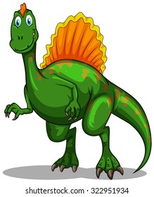 Green dinosaur with sharp claws illustration