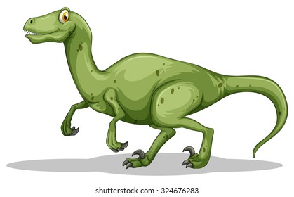 Green dinosaur with sharp claws illustration