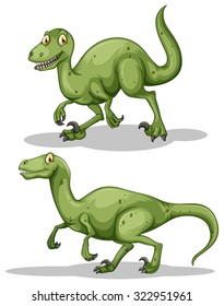 Green dinosaur with sharp teeth illustration