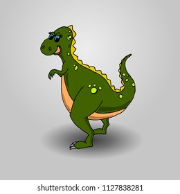 Green dinosaur. Sketch. Vector illustration.