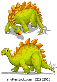 Green dinosaur with spikes tail illustration