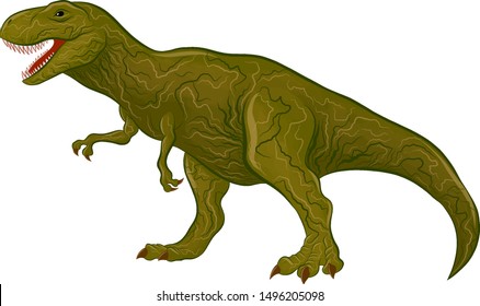 green dinosaur Tyrannosaurus angry reptile