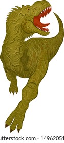 green dinosaur Tyrannosaurus angry reptile