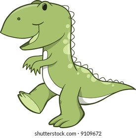 Green Dinosaur Vector Illustration