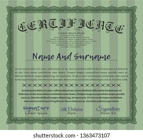 Green Diploma. Artistry design. Complex background. Customizable, Easy to edit and change colors. 