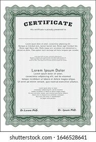 Diploma Verde. Con fondo. Excelente diseño. Detallado. 