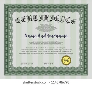 Green Diploma or certificate template. Beauty design. With quality background. Customizable, Easy to edit and change colors. 
