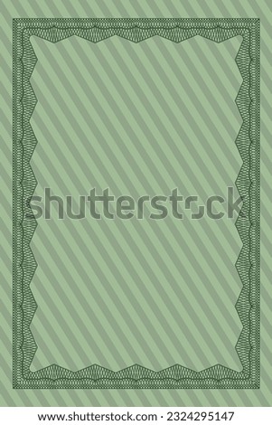 Green Diploma or certificate template.  Excellent design.  With linear background.   