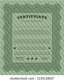 Green Diploma or certificate template. Money Pattern. With great quality guilloche pattern. Customizable, Easy to edit and change colors. 
