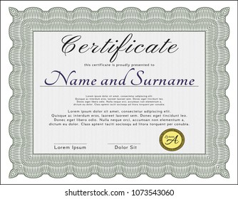  Green Diploma. Cordial design. Customizable, Easy to edit and change colors. With complex background. 