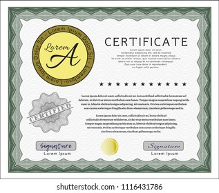 Green Diploma. Customizable, Easy to edit and change colors. With background. Money design. 