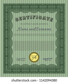 Green Diploma. Customizable, Easy to edit and change colors. Complex background. Beauty design. 