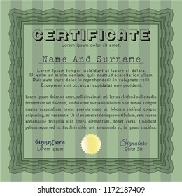 Green Diploma. Customizable, Easy to edit and change colors. With great quality guilloche pattern. Beauty design. 