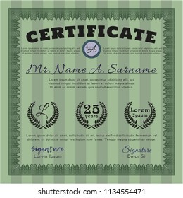 Green Diploma. Excellent design. Customizable, Easy to edit and change colors. With linear background. 