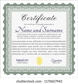Green Diploma. With linear background. Elegant design. Customizable, Easy to edit and change colors. 